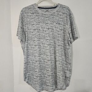 Hollister Men's Heathered Light Gray Crew Neck Tee